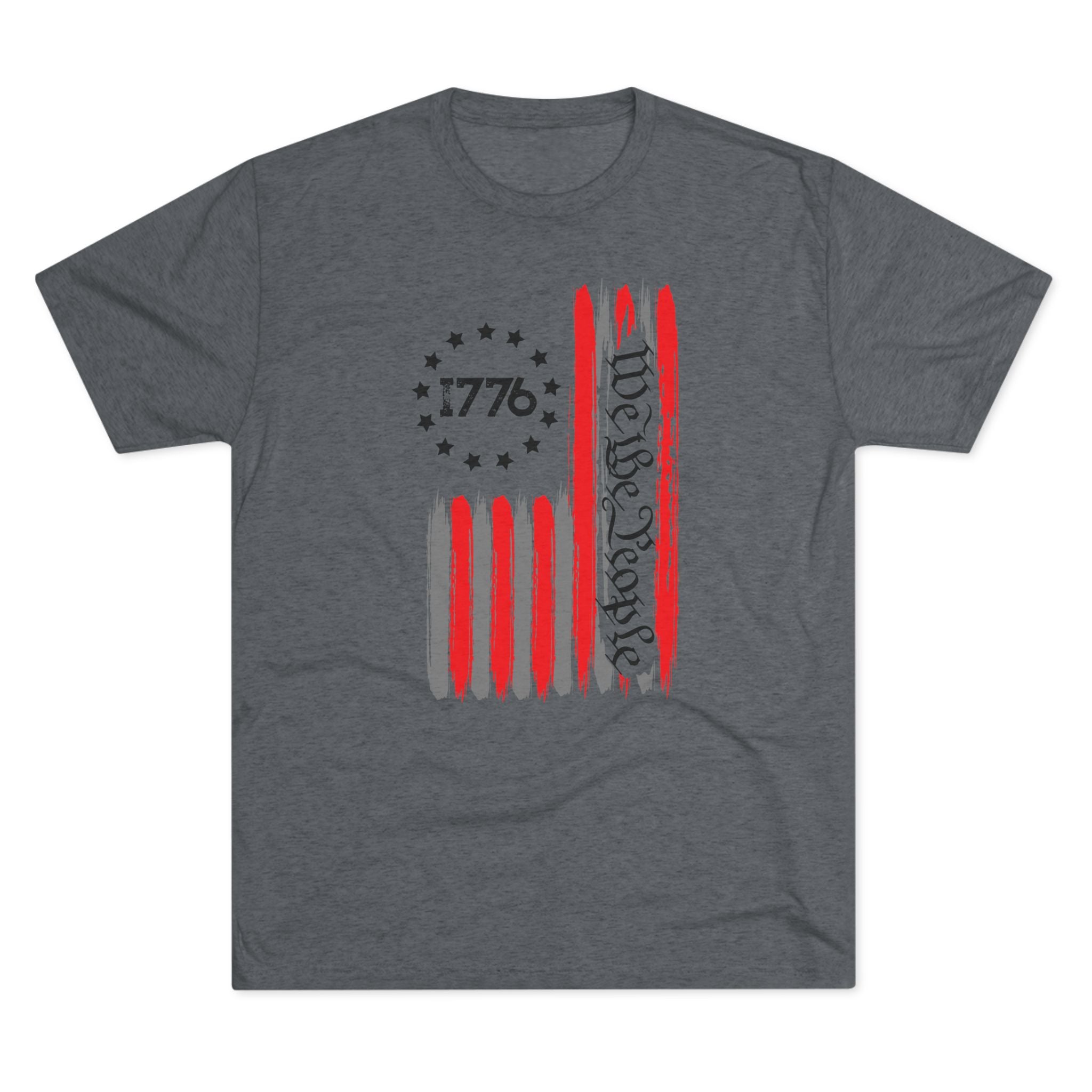 Patriotic Tee - We the People 1776 Flag Unisex Tri-Blend Crew Tee