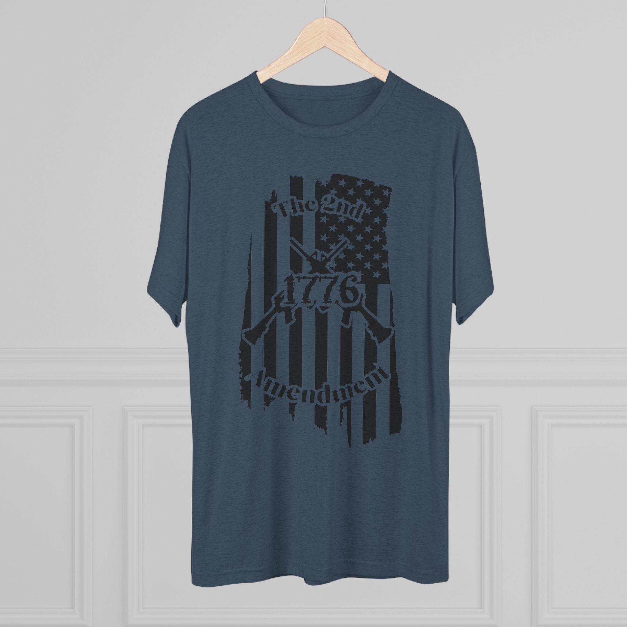 Patriotic Tee - 1776 2nd Amendment Flag Design Unisex Tri-Blend Crew Tee