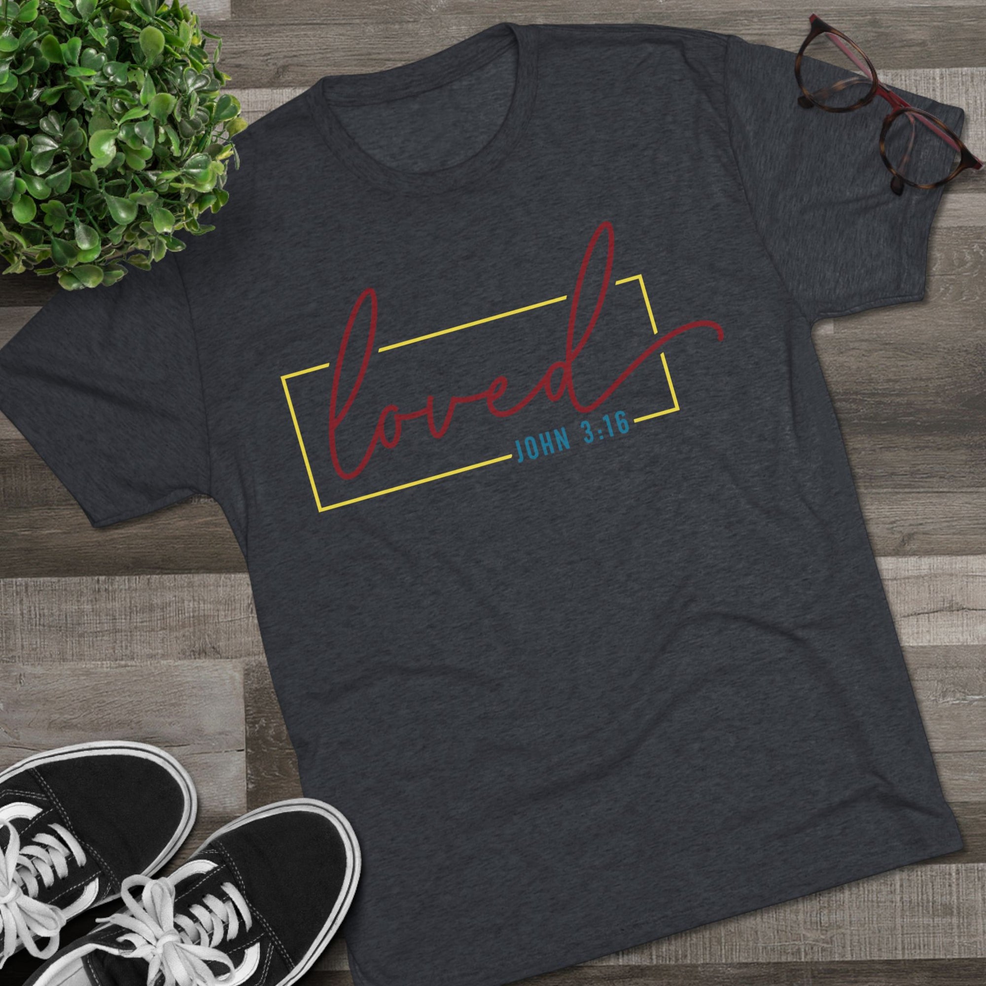 Unisex Tri-Blend Crew Tee - Loved Graphic Tee, Gift for Friends, Comfort Wear, Casual Fashion, Inspirational Apparel