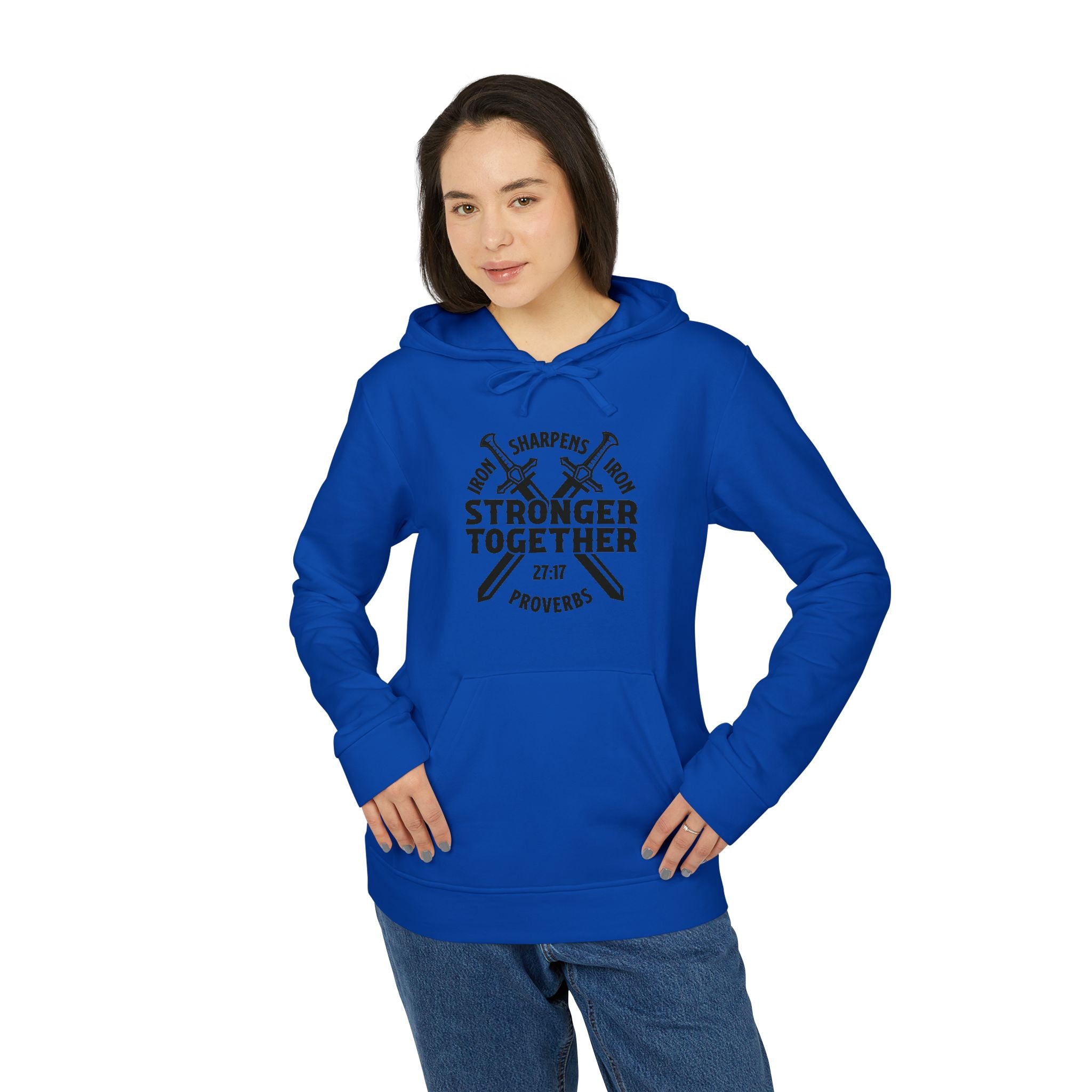 Iron Sharpens Iron Hoodie, Unisex Fleece Pullover, Motivational Sweatshirt, Inspirational Jumper, Workout Clothing, Fitness Apparel