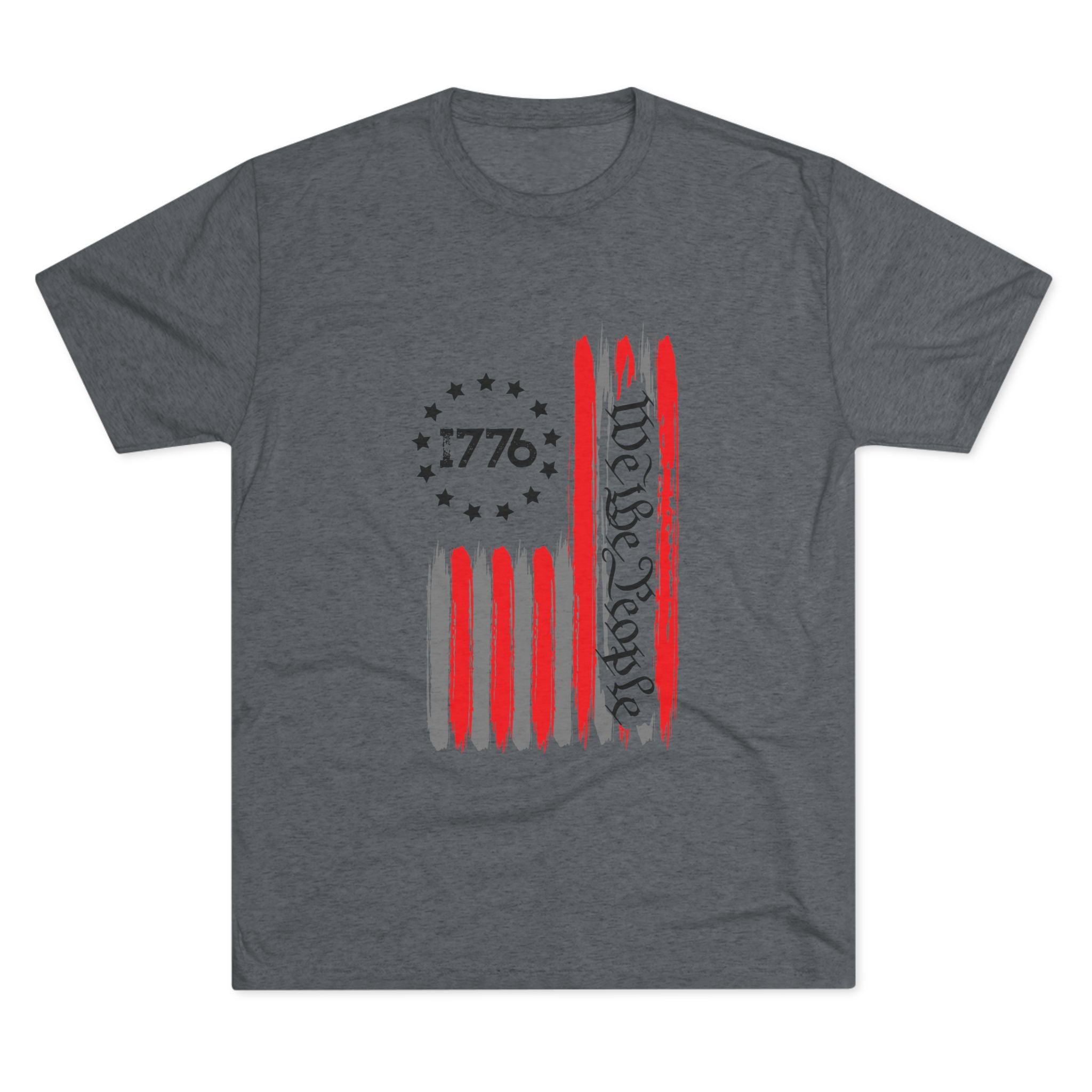 Patriotic Tee - We the People 1776 Flag Unisex Tri-Blend Crew Tee