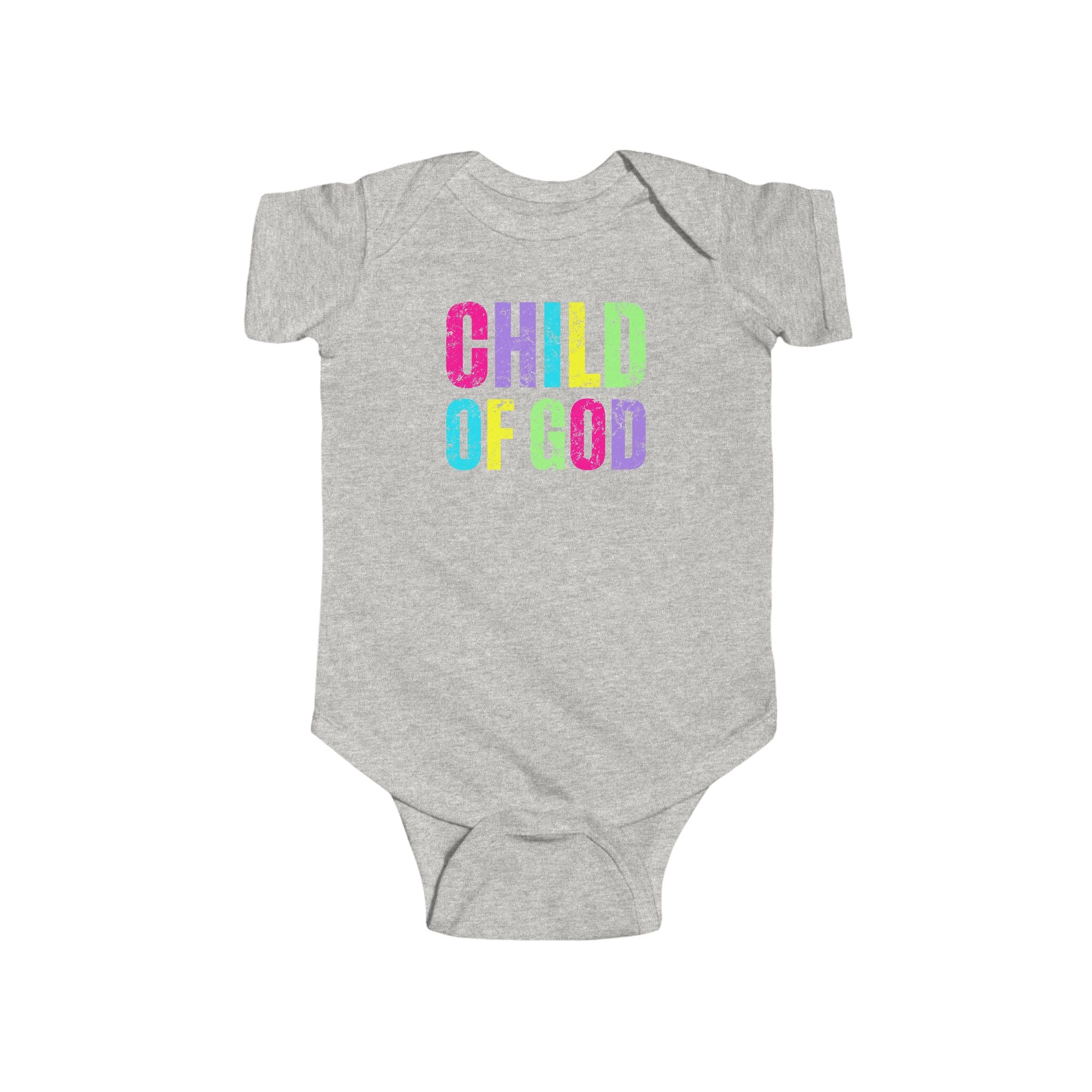 Colorful 'Child of God' Infant Bodysuit - Baby Shower Gift, Cute Baby Outfit, Faith-Based Apparel, Newborn Clothes, Religious Babywear