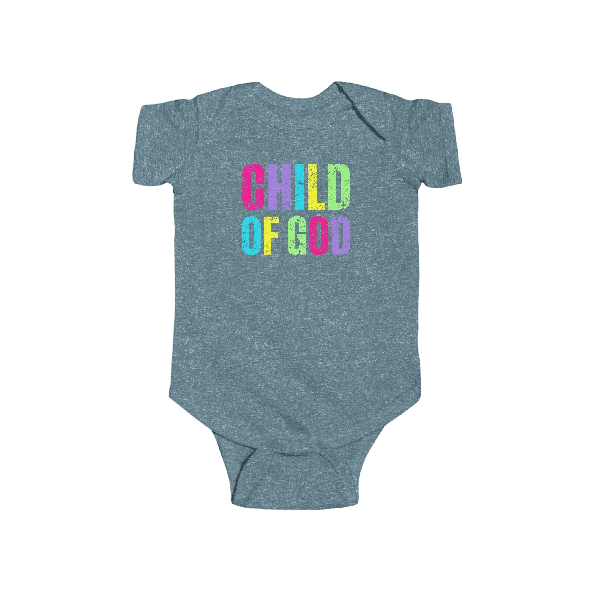 Colorful 'Child of God' Infant Bodysuit - Baby Shower Gift, Cute Baby Outfit, Faith-Based Apparel, Newborn Clothes, Religious Babywear
