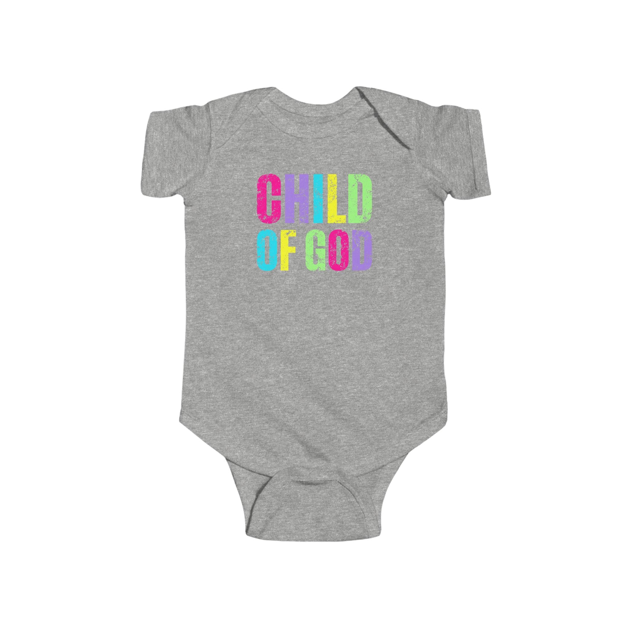 Colorful 'Child of God' Infant Bodysuit - Baby Shower Gift, Cute Baby Outfit, Faith-Based Apparel, Newborn Clothes, Religious Babywear