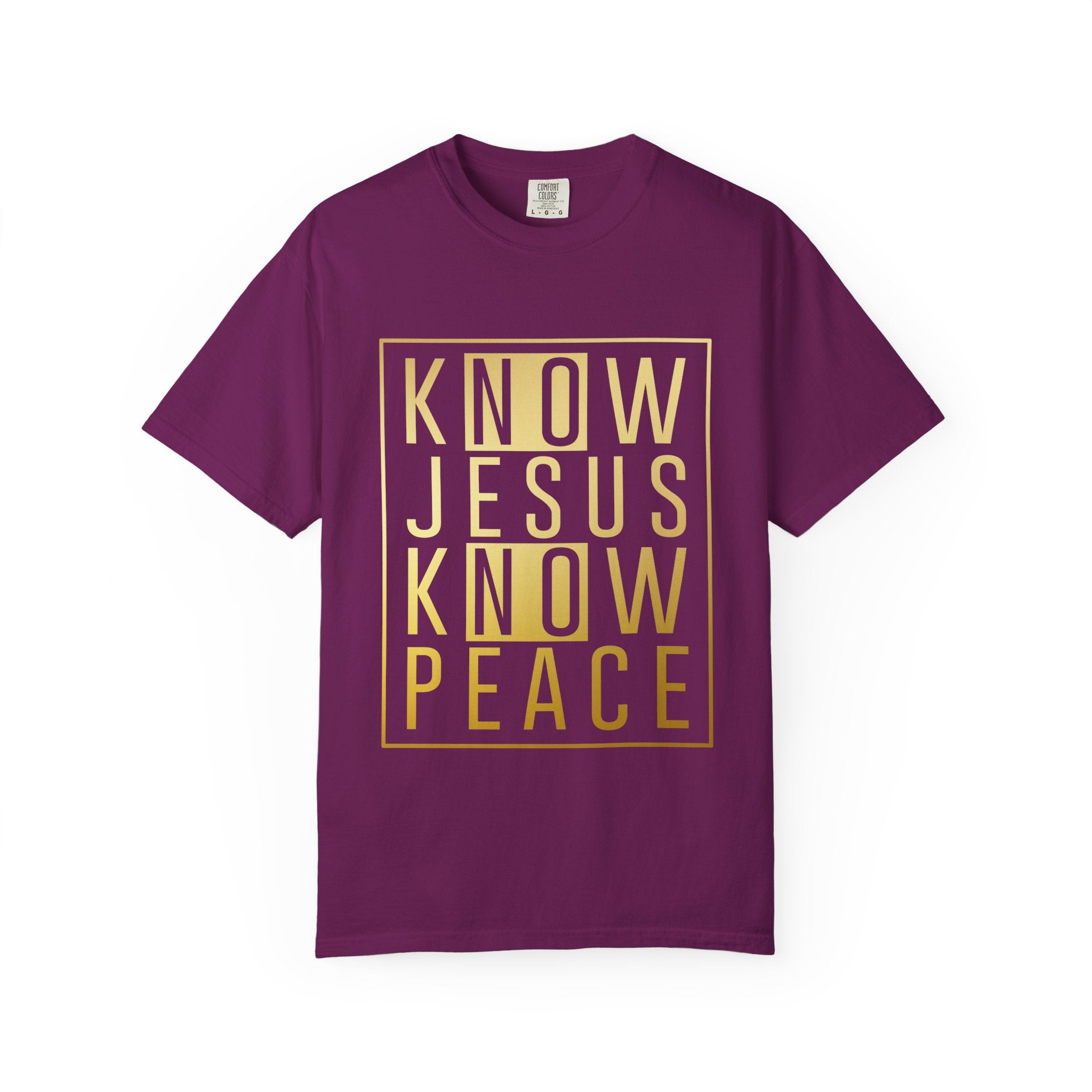 Know Jesus, Know Peace Unisex Garment-Dyed T-shirt | Inspirational Apparel for Faith, Church Events, Gifts, Casual Wear, Summer Outfits