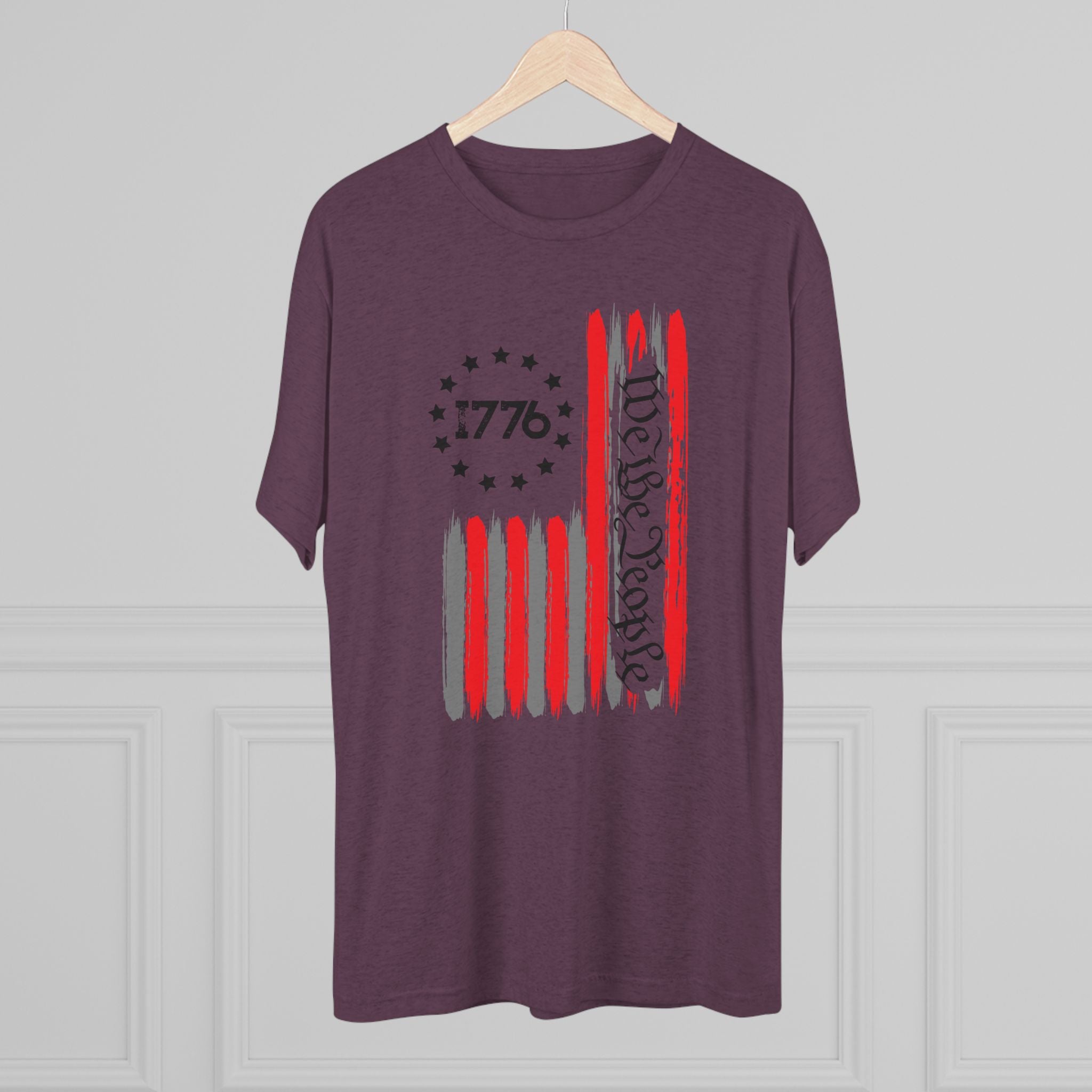 Patriotic Tee - We the People 1776 Flag Unisex Tri-Blend Crew Tee
