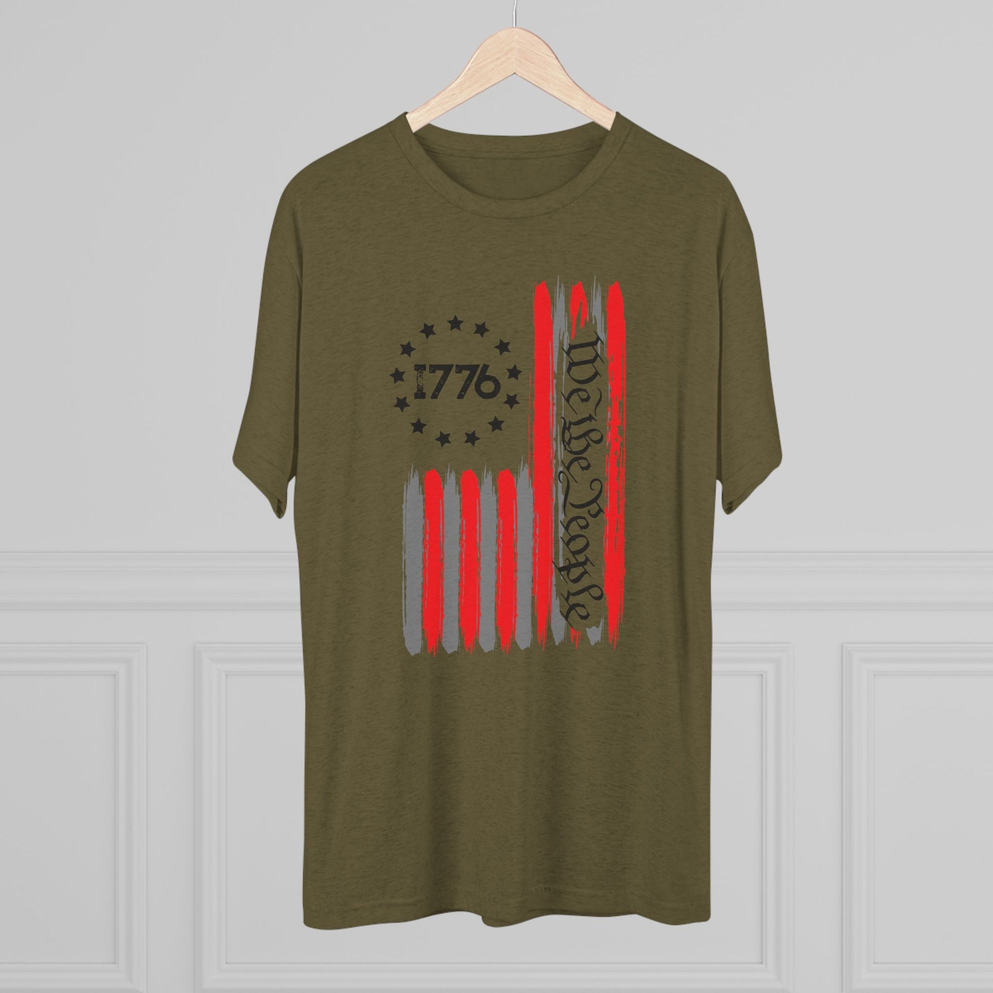Patriotic Tee - We the People 1776 Flag Unisex Tri-Blend Crew Tee