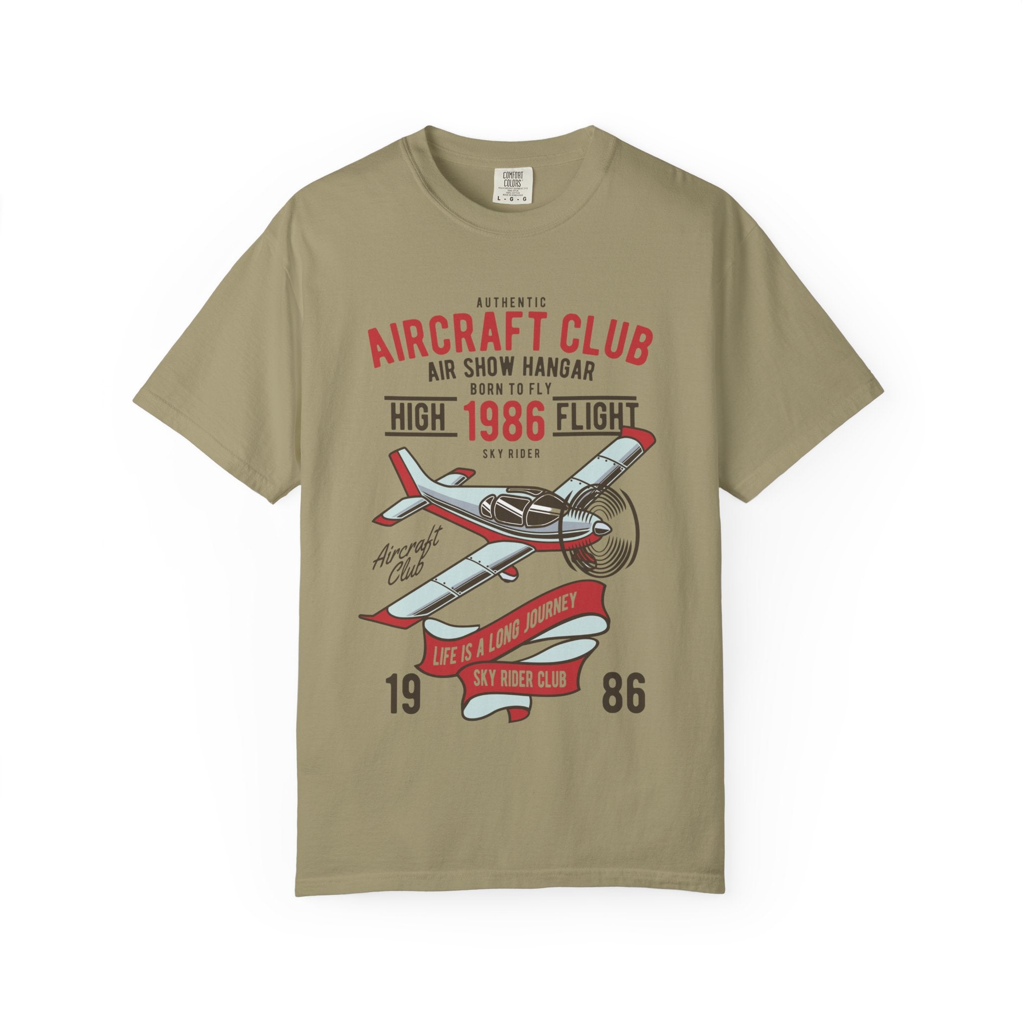 Vintage Aircraft Club T-Shirt | Unisex Garment-Dyed Tee, Aviation Lover Gift, Retro Airplane Shirt, Sky Rider Apparel, Air Show Fashion
