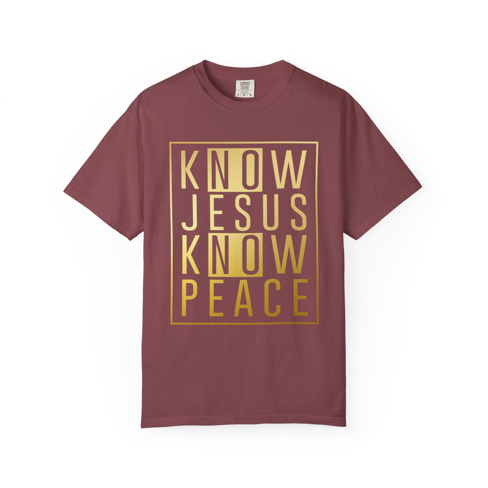 Know Jesus, Know Peace Unisex Garment-Dyed T-shirt | Inspirational Apparel for Faith, Church Events, Gifts, Casual Wear, Summer Outfits