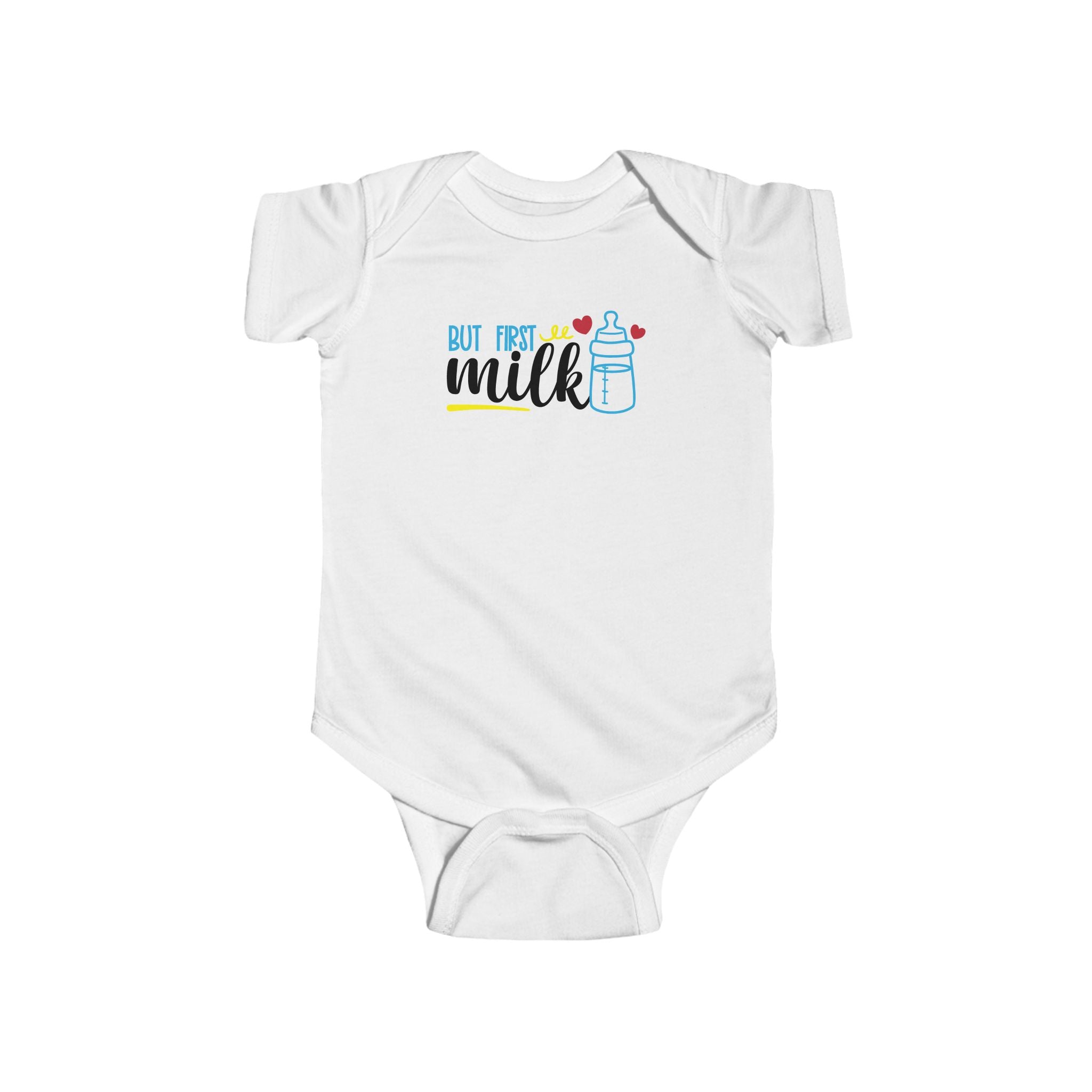 Cute Baby Bodysuit - "But First Milk" Infant Outfit, Newborn Gift, Baby Shower Present, Cute Baby Clothing, Funny Onesie