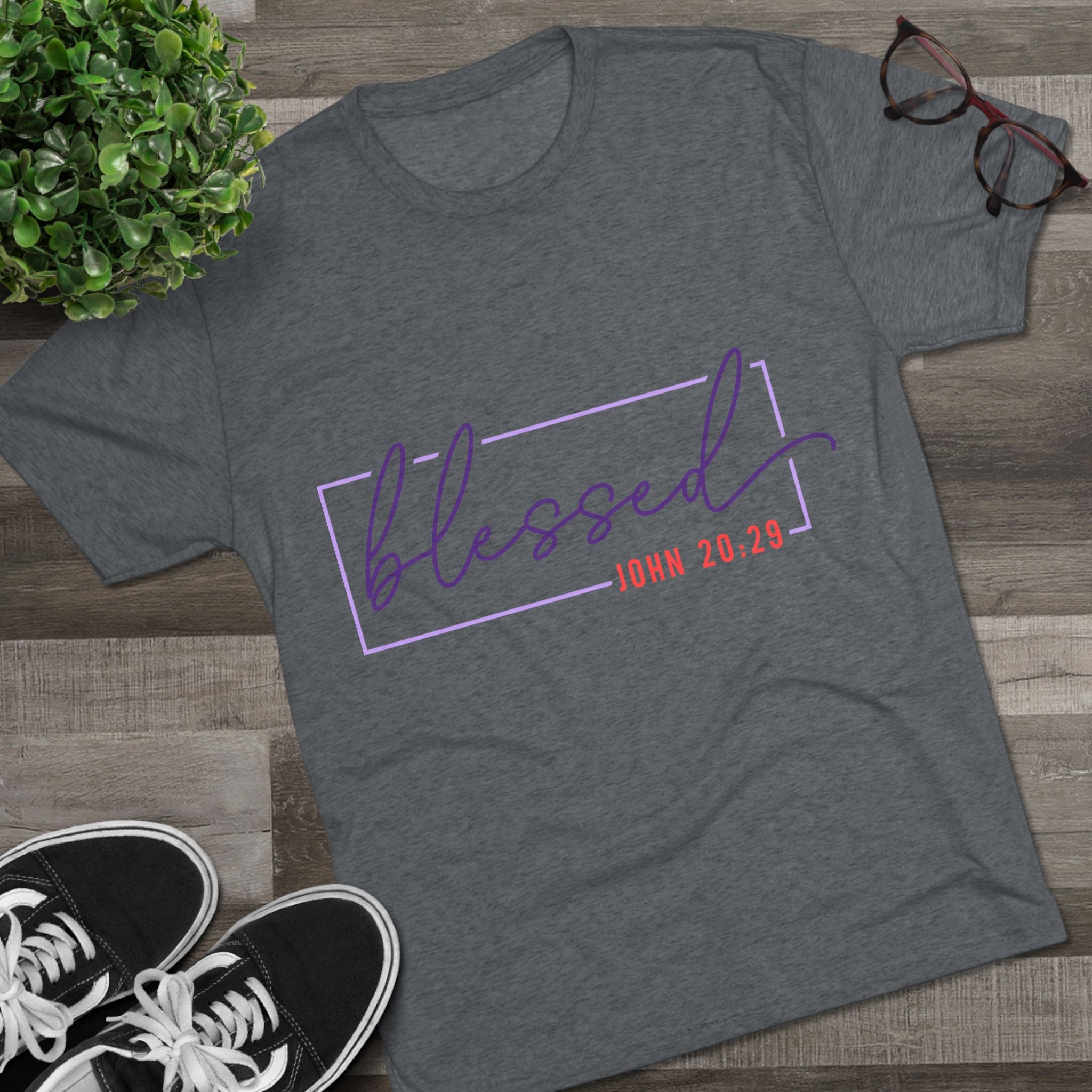 Blessed Unisex Tri-Blend Crew Tee | Inspirational Gift for Friends, Spiritual Wear, Faith-Based Apparel, Green Shirt, Casual Top
