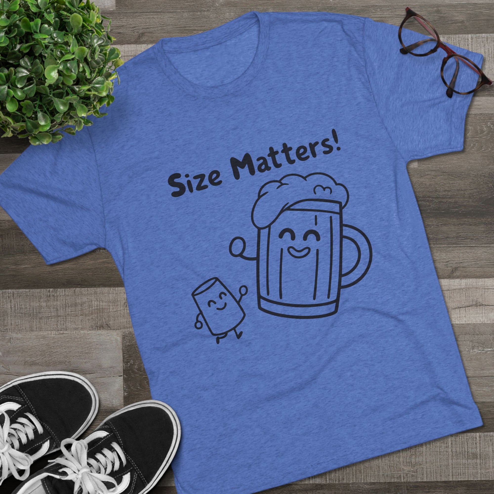 Beer Mug - Size Matters Unisex Tri-Blend Tee