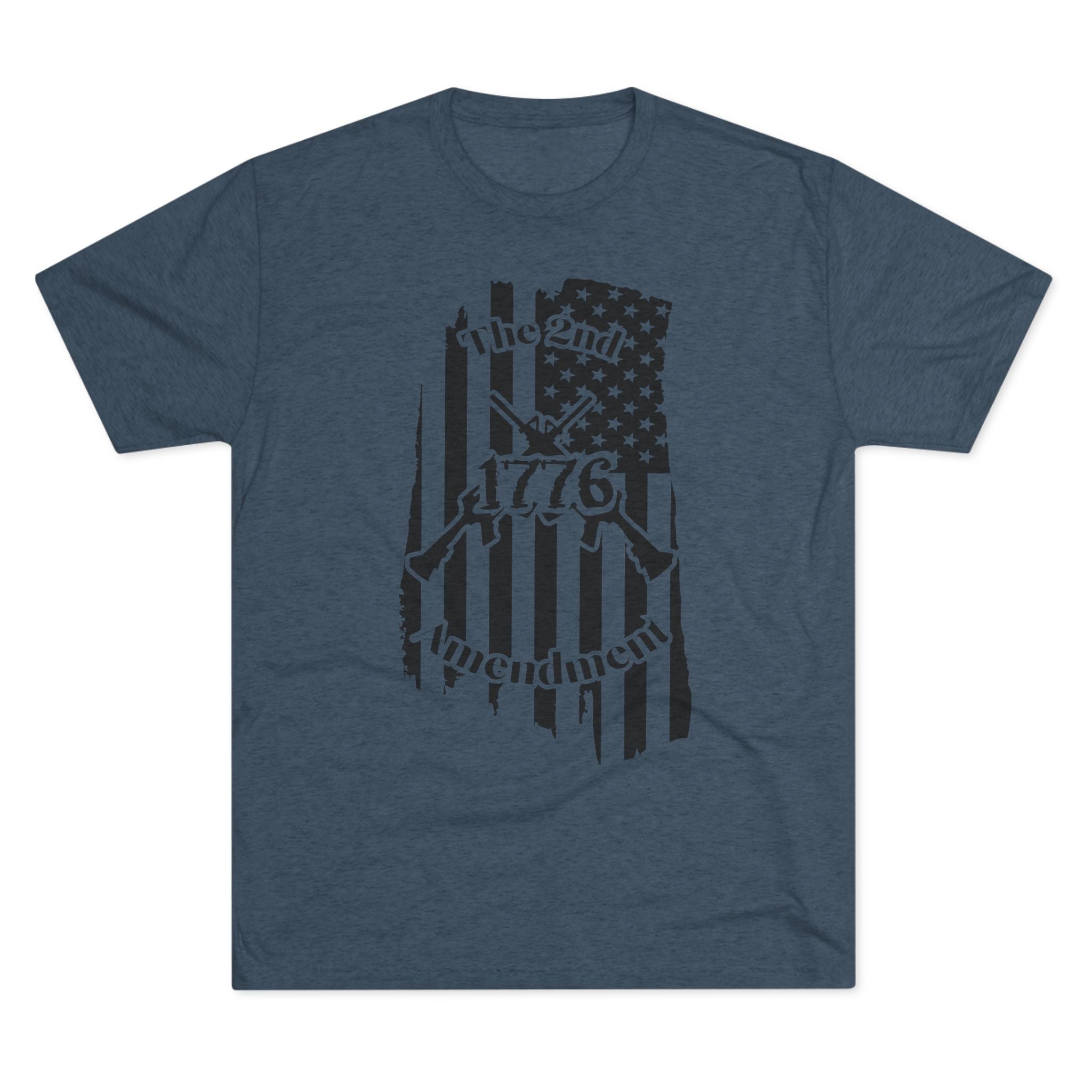 Patriotic Tee - 1776 2nd Amendment Flag Design Unisex Tri-Blend Crew Tee