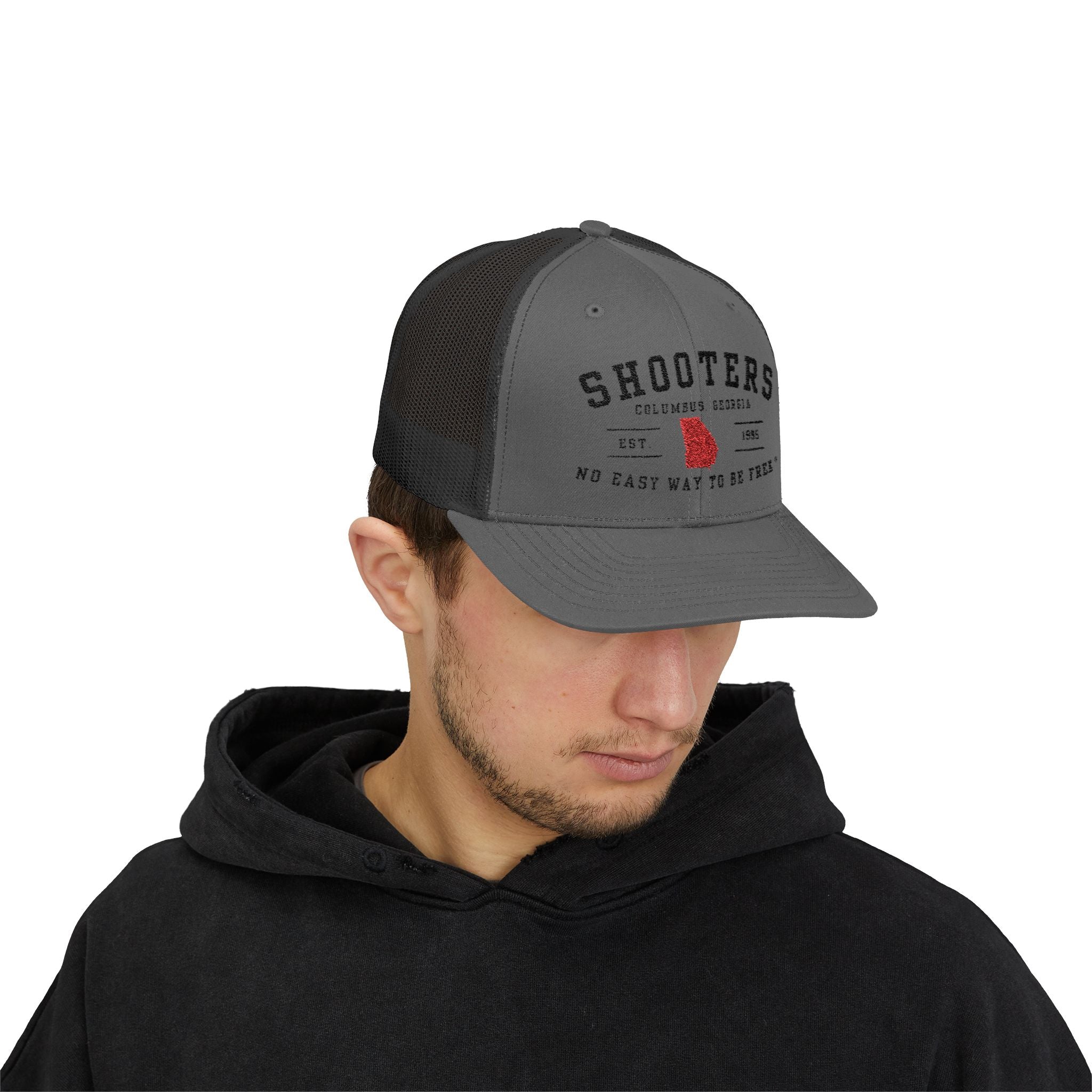 Shooters of Columbus Snapback Trucker Cap (Black lettering)