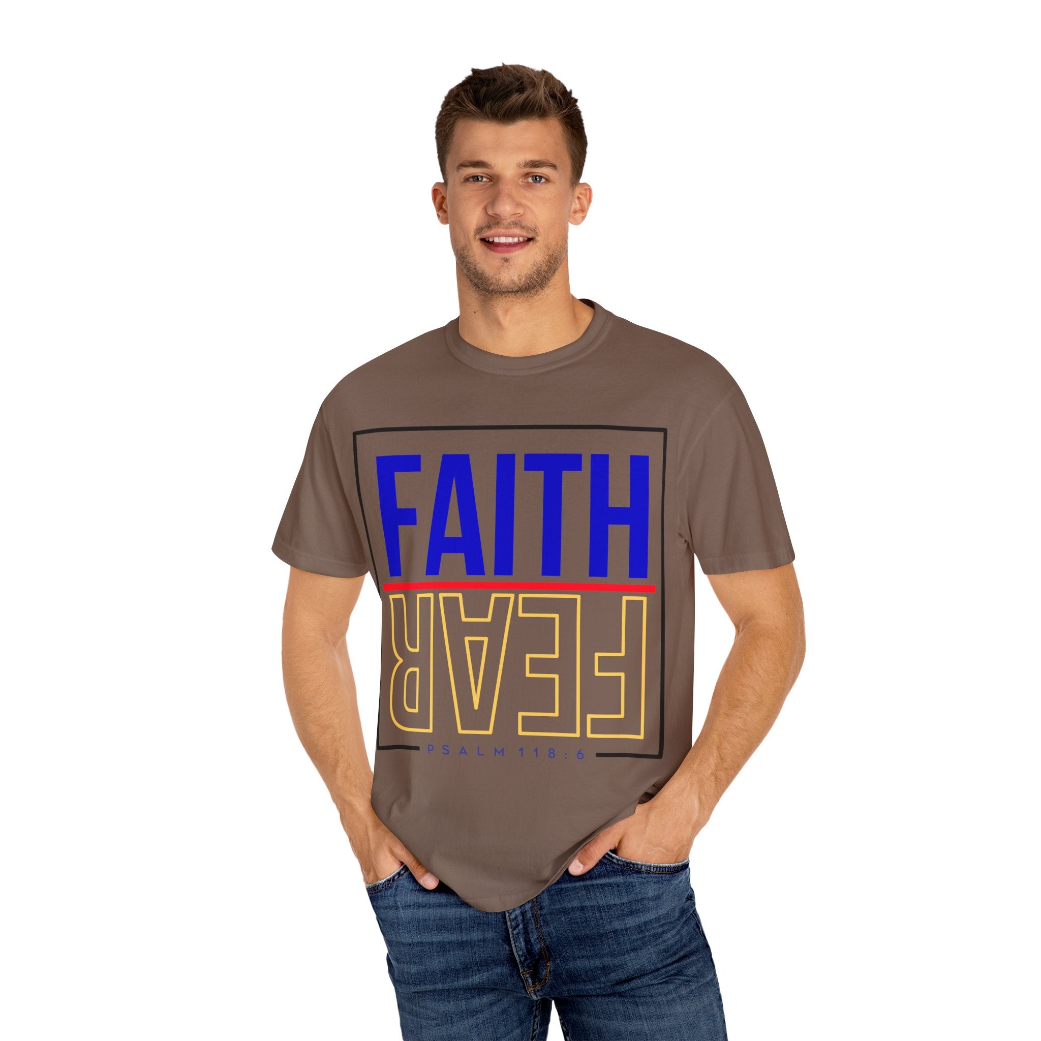 Unisex Faith & Fear T-Shirt, Inspirational Tee, Positive Message, Gift for Friends, Faith-Based Apparel, Casual Wear, Christian Merch