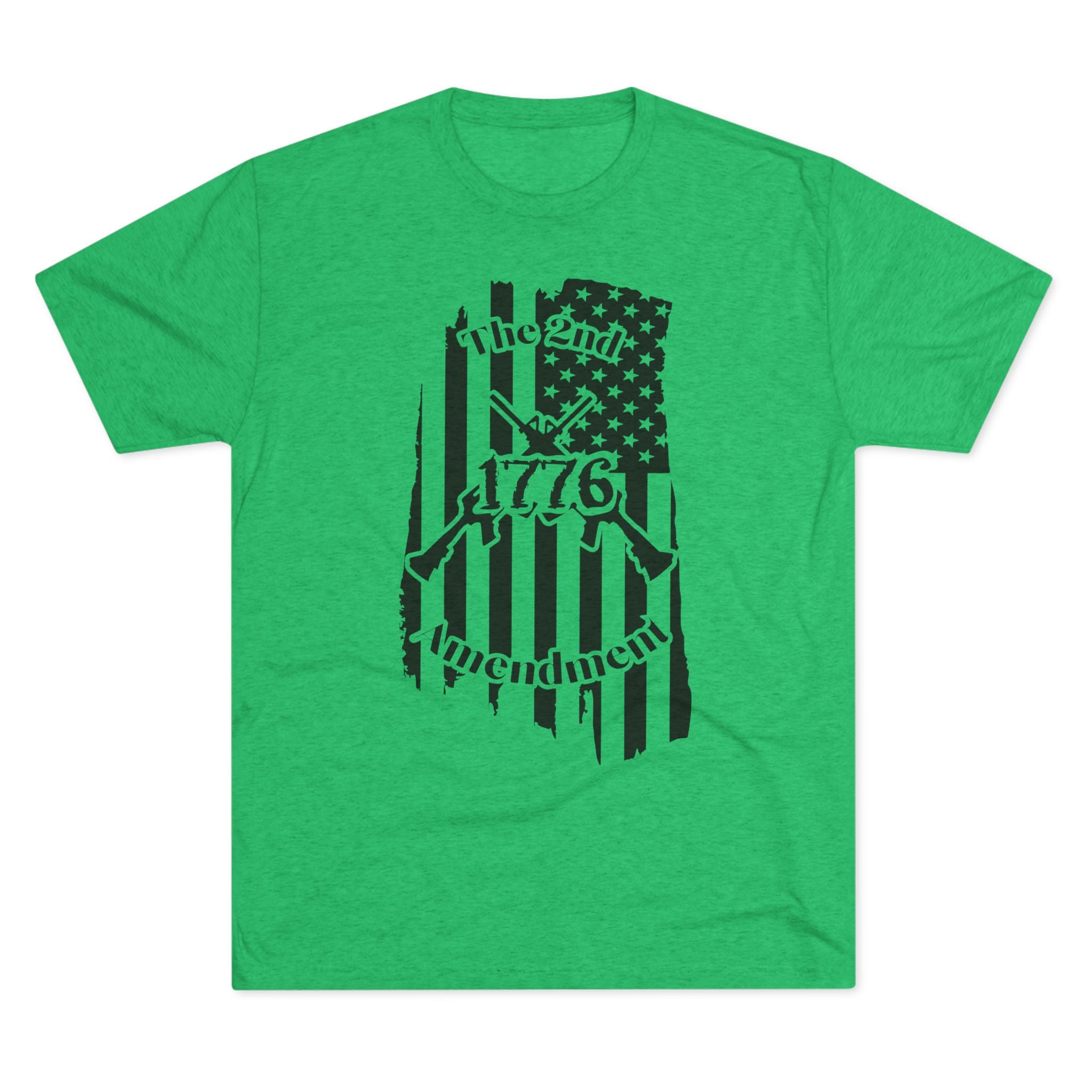 Patriotic Tee - 1776 2nd Amendment Flag Design Unisex Tri-Blend Crew Tee