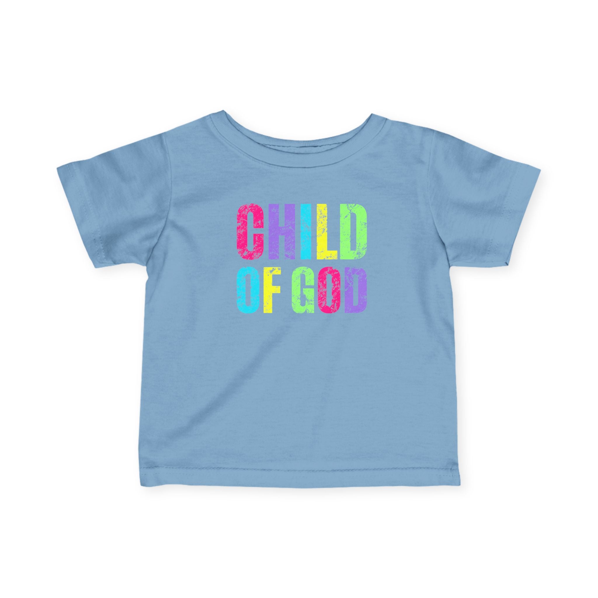 Colorful Child of God Infant Tee, Cute Baby T-Shirt, Rainbow Kids Shirt, Faith-Based Apparel, Baby Shower Gift