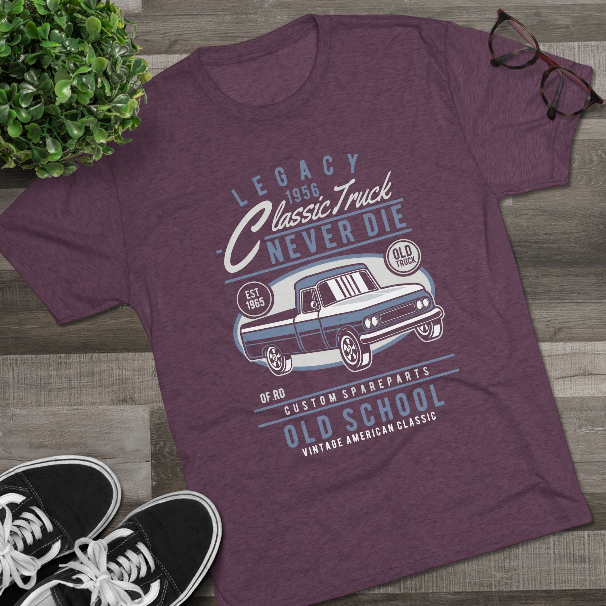 Vintage Classic Truck Tee - Unisex Tri-Blend Crew Neck
