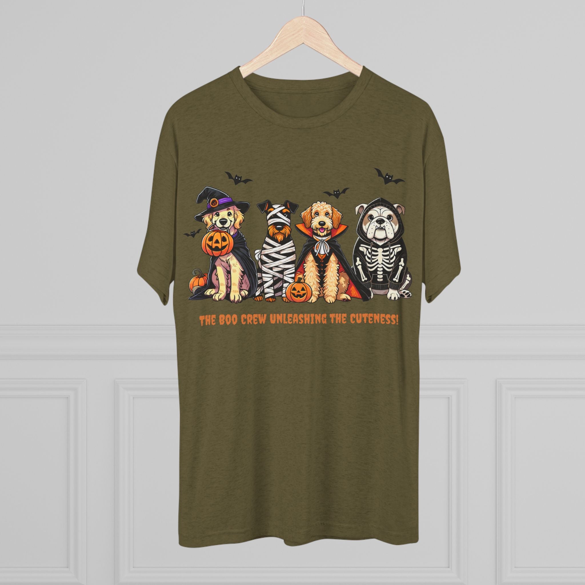 Spooky Paw Graphic Tee - Unisex Tri-Blend Crew Tee for Pet Lovers, Cute Animal Shirt, Halloween Apparel, Dog Lover Gift, Fall Fashion