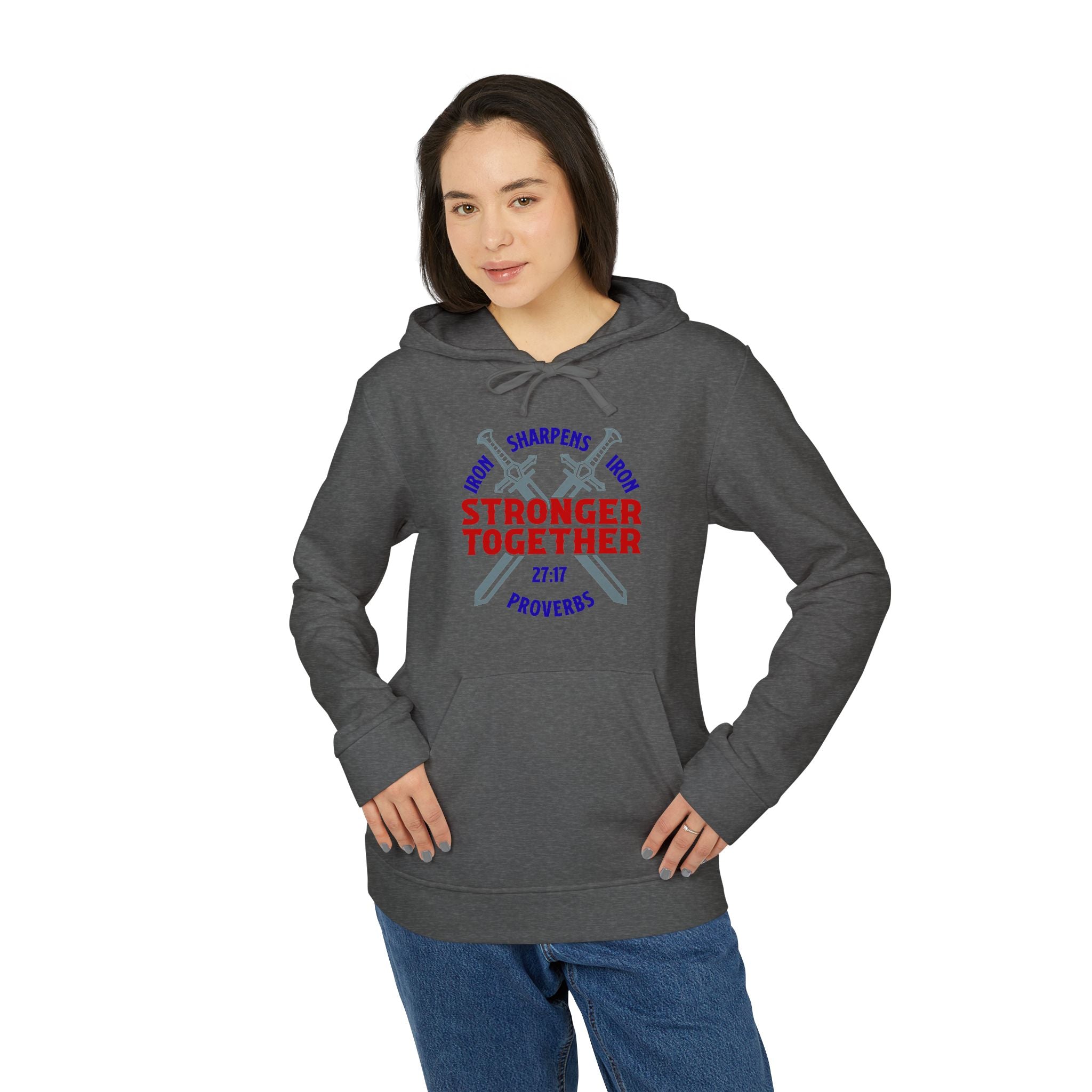 Iron Sharpens Iron Hoodie, Unisex Fleece Pullover, Motivational Sweatshirt, Inspirational Jumper, Workout Clothing, Fitness Apparel