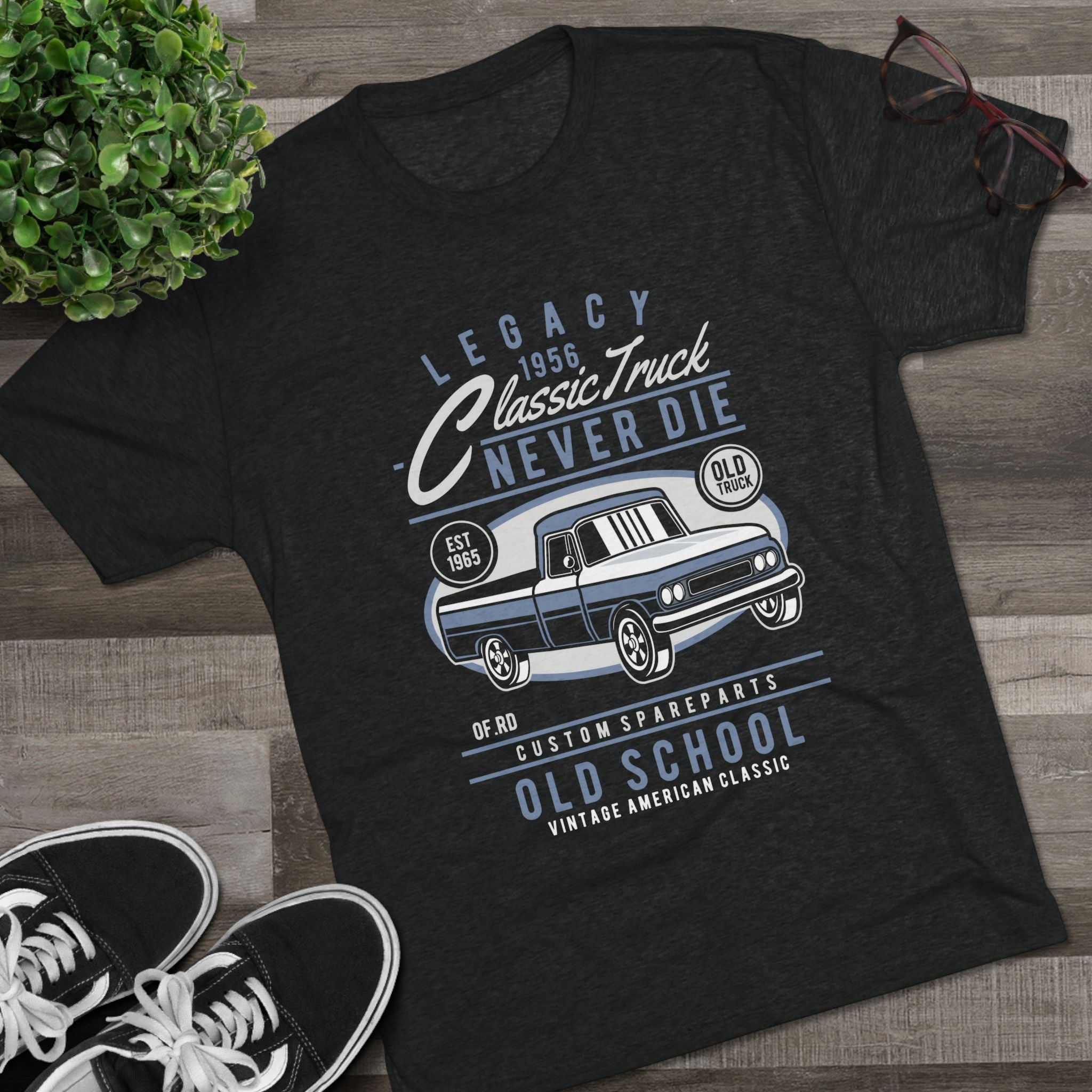 Vintage Classic Truck Tee - Unisex Tri-Blend Crew Neck