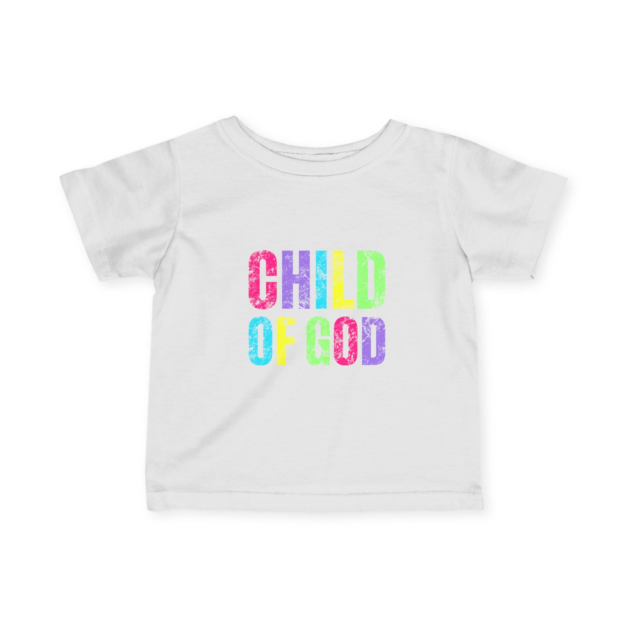 Colorful Child of God Infant Tee, Cute Baby T-Shirt, Rainbow Kids Shirt, Faith-Based Apparel, Baby Shower Gift