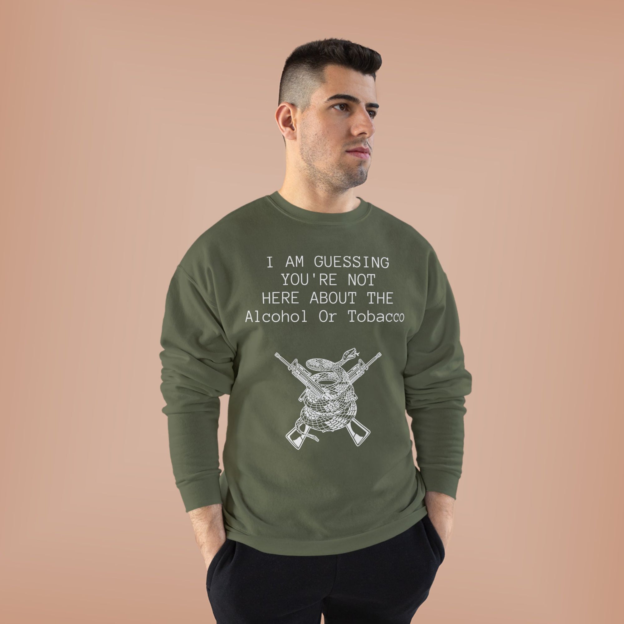 Unisex EcoSmart® Crewneck Sweatshirt - Alcohol or Tobacco Design