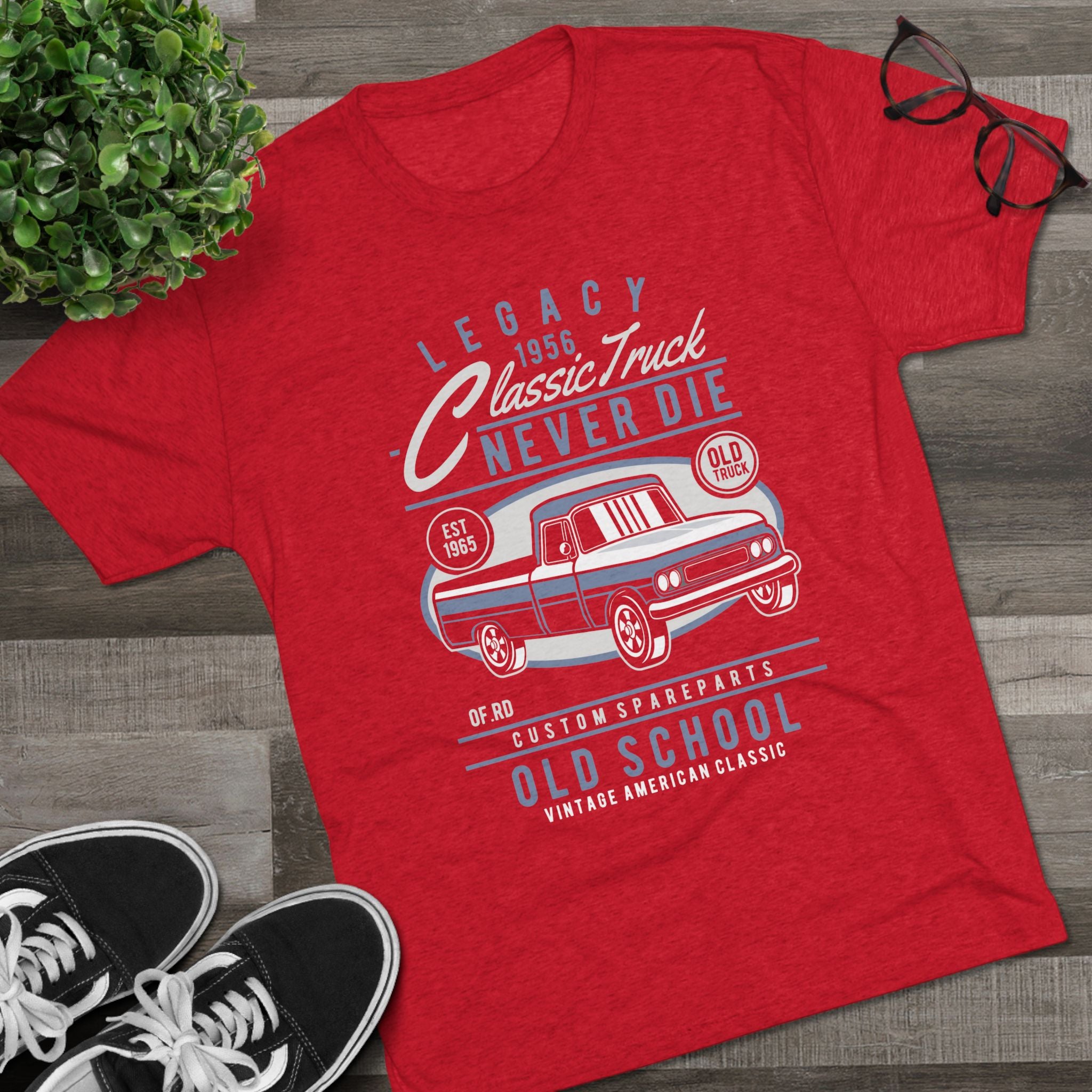 Vintage Classic Truck Tee - Unisex Tri-Blend Crew Neck