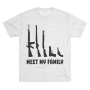 T-Shirt - Meet My Family Unisex Tri-Blend Crew Tee