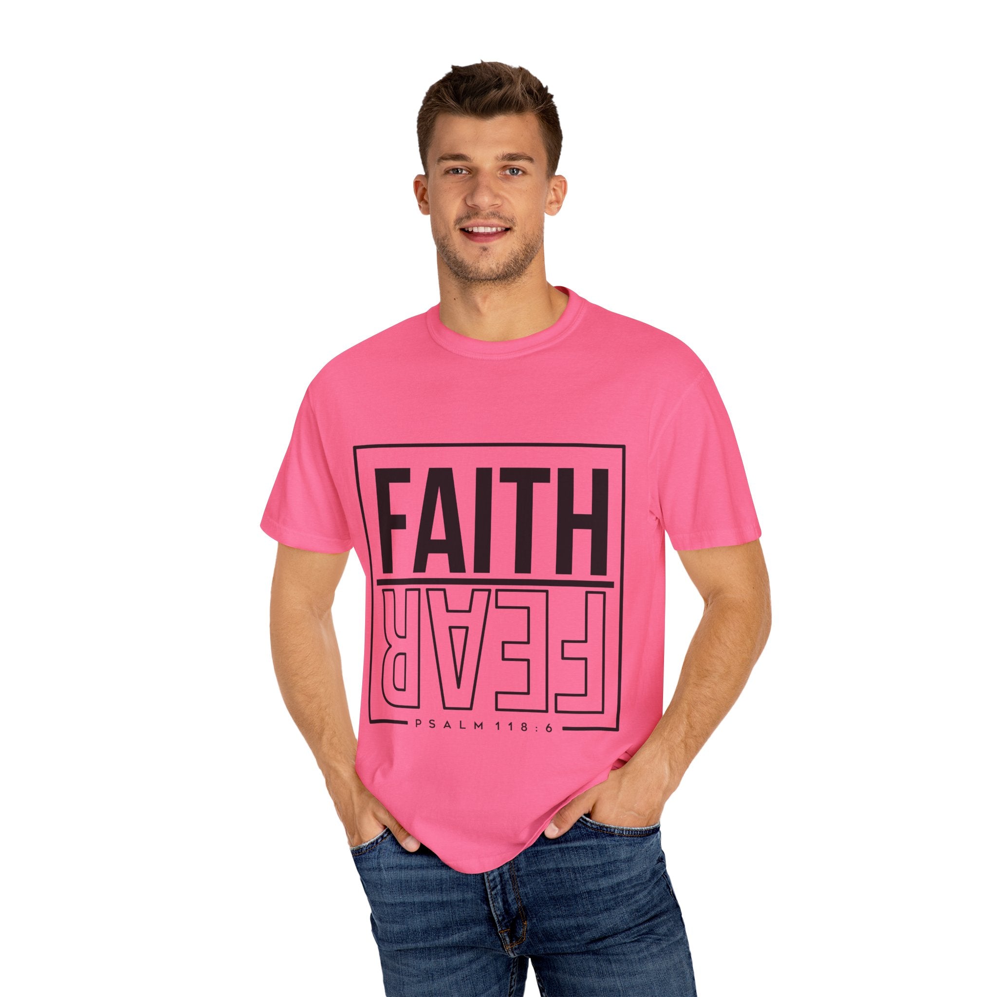 Unisex Faith & Fear T-Shirt, Inspirational Tee, Positive Message, Gift for Friends, Faith-Based Apparel, Casual Wear, Christian Merch