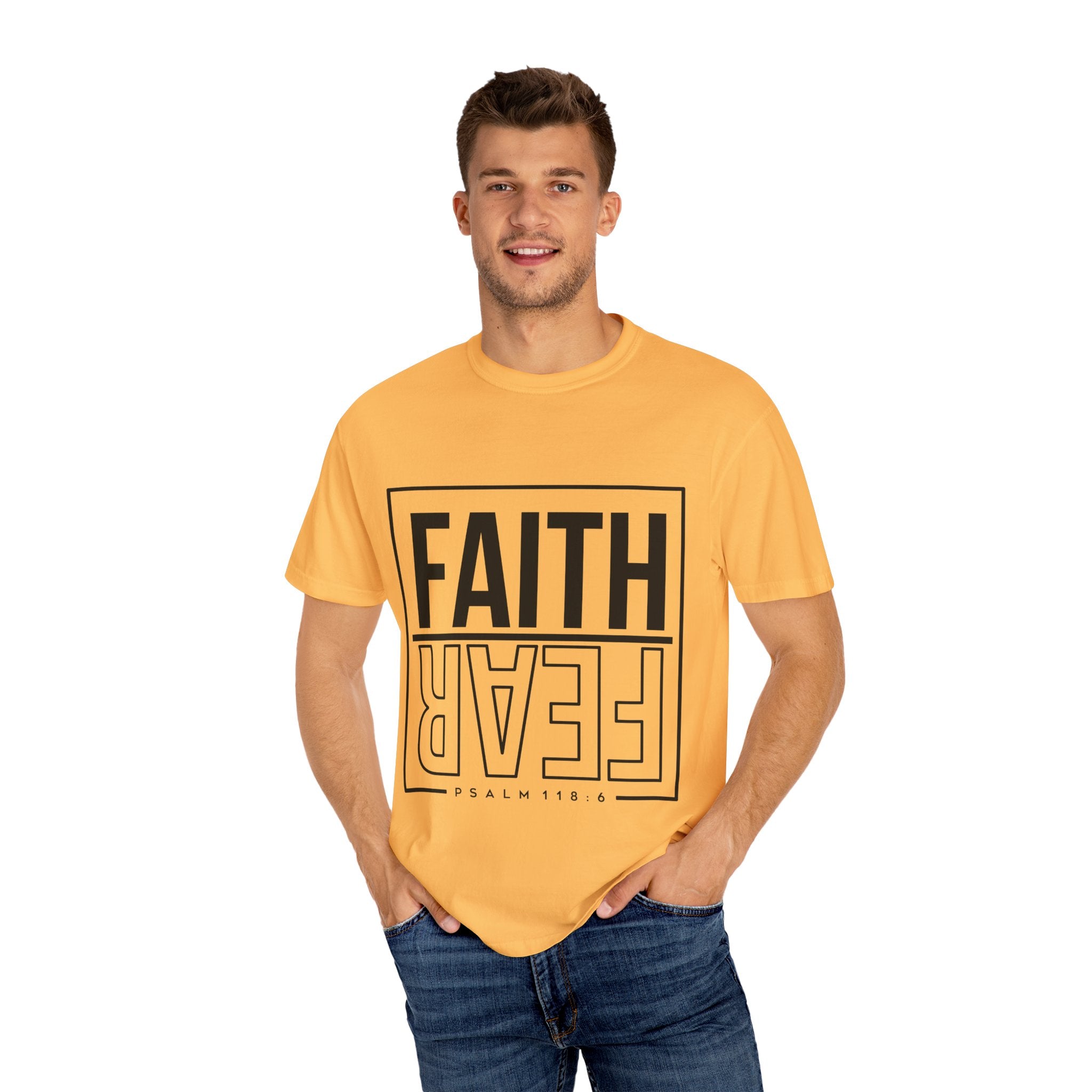 Unisex Faith & Fear T-Shirt, Inspirational Tee, Positive Message, Gift for Friends, Faith-Based Apparel, Casual Wear, Christian Merch