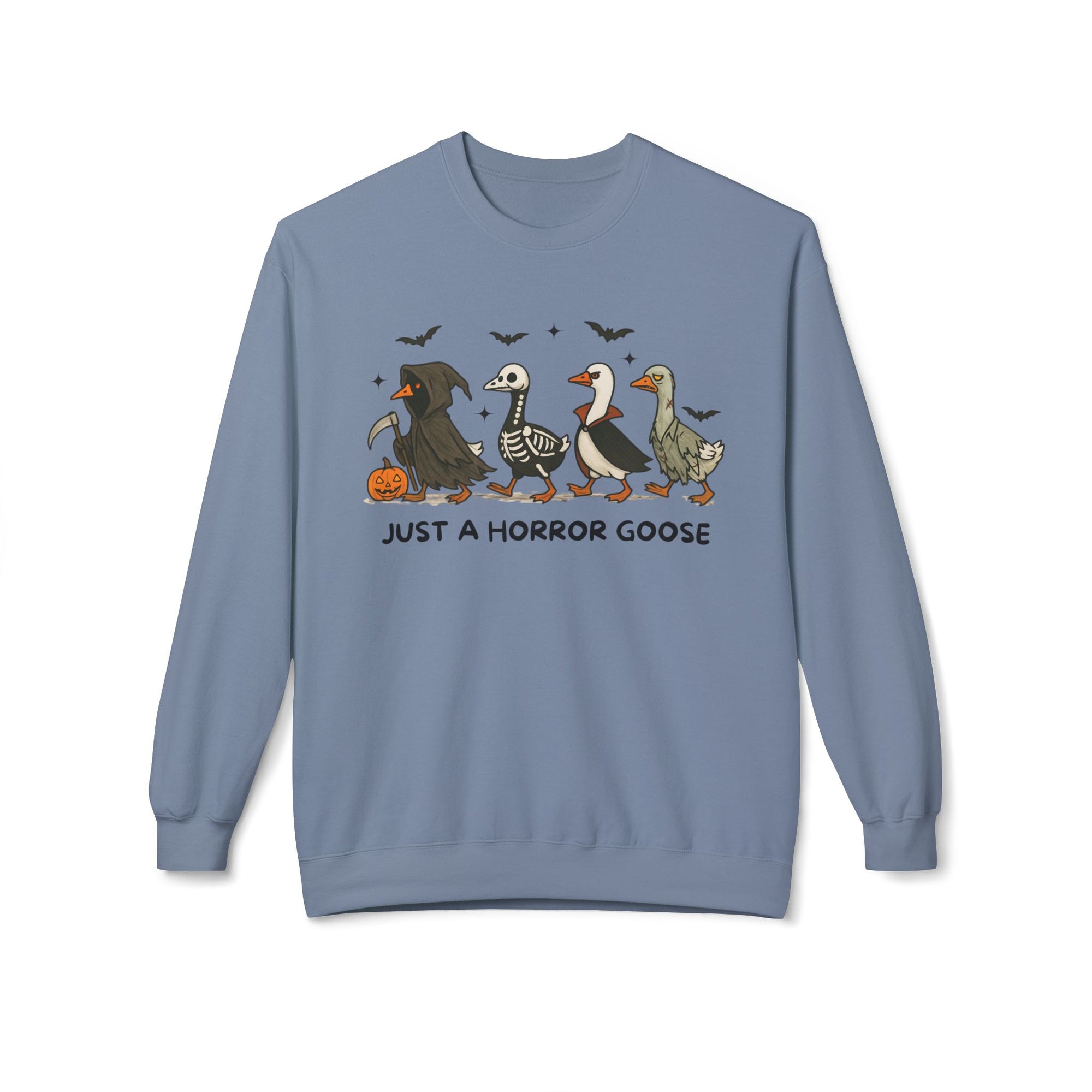 Horror Goose Sweatshirt, Funny Halloween Crewneck, Unisex Fleece Sweatshirt, Cozy Gift for Goose Lovers, Spooky Fall Apparel