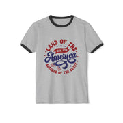 Ringer T-Shirt Land of the Free Because of the Brave